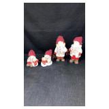 4 Christmas Figurines Tallest 7"