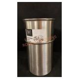 Pair Stainless Steel Utensil Crocks