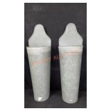Pair Galvanized Vases 21" High
