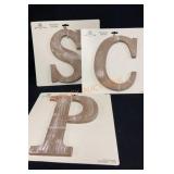 3ct. Monogram Letters-c,s,p
