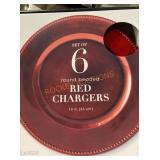 6ct. Round Red Chargers