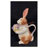 Longaberger Bunny Teapot 10"