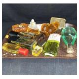 Tray Lot Perfume Bottles & More