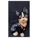 Cement Boston Terrier Door Stop 9 1/2"