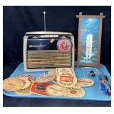 Tray Lot-vintage Radio,beer Coasters