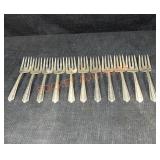 11 Sterling Silver Forks Approx 6 1/2"