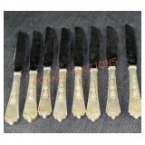 8 Sterling Silver Knives Approx 9"