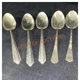 5 Sterling Silver Spoons 8 1/2"