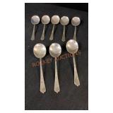 8 Sterling Silver Spoons 6 1/2"