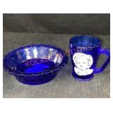 Shirley Temple Cobalt Blue Bowl & Mug