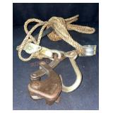 Vintage Block And Tackle With Rope Lock