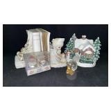 Vintage Decorative Lot: Bookends, Figurine, Etc.