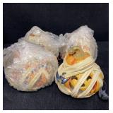 4ct. Ceramic Mummy Pumpkins