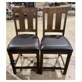 2ct. Dining Chairs With Leather Seats