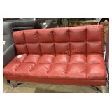 Red Leather Futon/sofa Bed