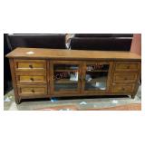 6-drawer&2 Glass Door Entertainment Stand