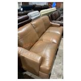 3-cushion Tan Leather Sofa