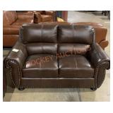 Brown Leather Loveseat