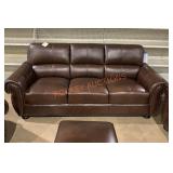 Brown Leather 3-cushion Sofa
