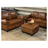 Brown Leather Loveseat