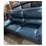 Two-cushion Leather Green Sofa