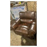 Brown Leather Chair With Ottoman