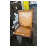 2ct. Leather And Wood Chairs