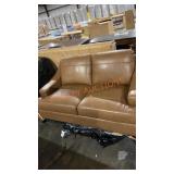 Brown Leather Loveseat