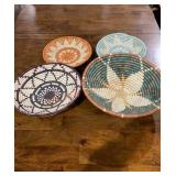 4ct. Hand Woven Wall Hanging Baskets