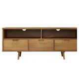 58in 3-Drawer Solid Wood TV Console