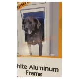 White Aluminum Dog Door Frame