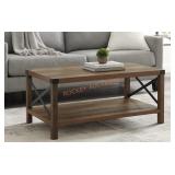 40" Metal X Coffee Table - Black