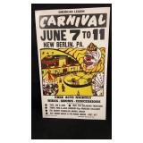 14"x 20" New Berlin,pa.carnival Poster