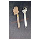 2 Adjustable Wrenches Approx 12"