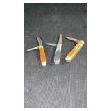 3 Pocket Knives Largest 4"