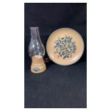 Pfaltzgraff Clock & Hurricane Candle