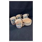 8 Pfaltzgraff Cups & 6 Saucers