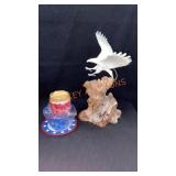 Candle Jar Lamp & Decorative Eagle