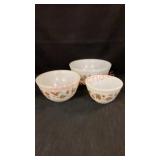 3 Pyrex Bowls Nest 8 1/2"X 4"Largest