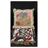 Snowman Throw,Knotted Blnkt.& Pillow