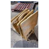 4 Wooden Dinner Trays w Stand