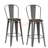 30in Bar Stool with Wood Seat