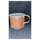 Large Copper Mush Cup 5" H,6 1/2"D