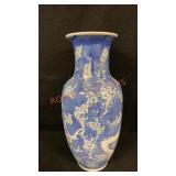 12" High Blue & White Vase