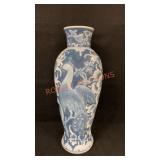 15 1/2" High Blue & White Vase