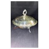 Silverplate Serving Dish/Pyrex 8"D