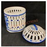 Blue & White Decorative Container