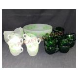 Frosted Glass 10" Punch Bowl/24 Cups