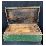 Wooden Dovetail Tool Box Green Paint