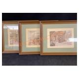 3 Framed Prints 10 1/2"x 12 1/2"pieck